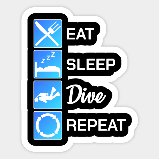 Diver Eat Sleep Dive Repeat Diving Scuba Reef Gift Sticker by bigD